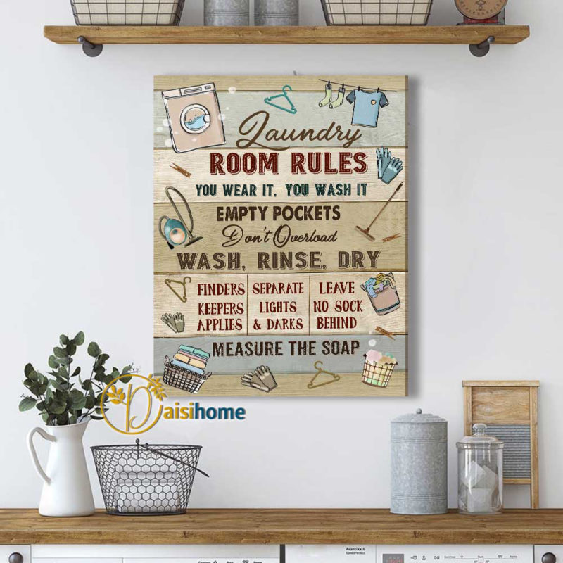 Laundry Room Rules Canvas