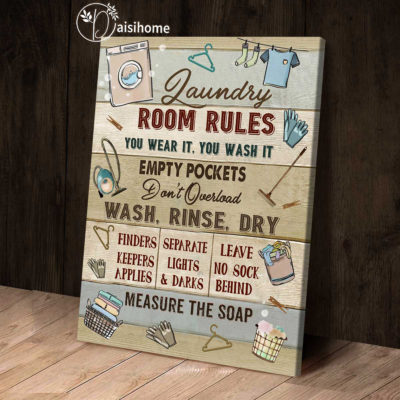 Laundry Room Rules Canvas, Farmhouse Laundry Room Wall Decor 2 Laundry Room Rules Canvas, Farmhouse Laundry Room Wall Decor