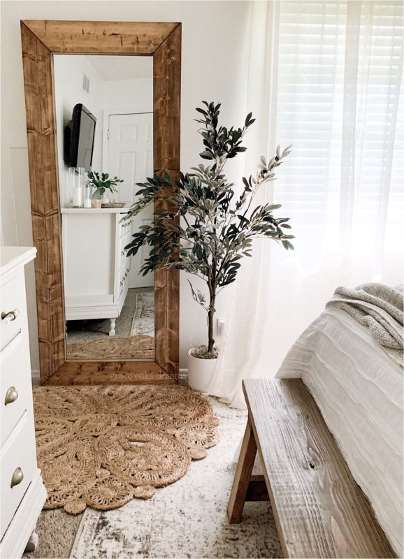 mirrors as faux window decor for bedroom