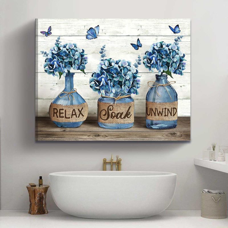 Farmhouse Bathroom Decor, Funny Bathroom Wall Art, Soak Relax Unwind Canvas 1 Relax Soak Unwind Bathroom Sign Bathroom Wall Decor Ideas Farmhouse Bathroom Wall Art 2
