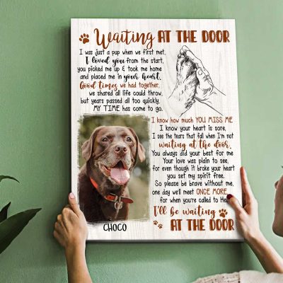 Waiting At The Door - Personalized Pet Memorial Wall Art - Pet Loss Gifts