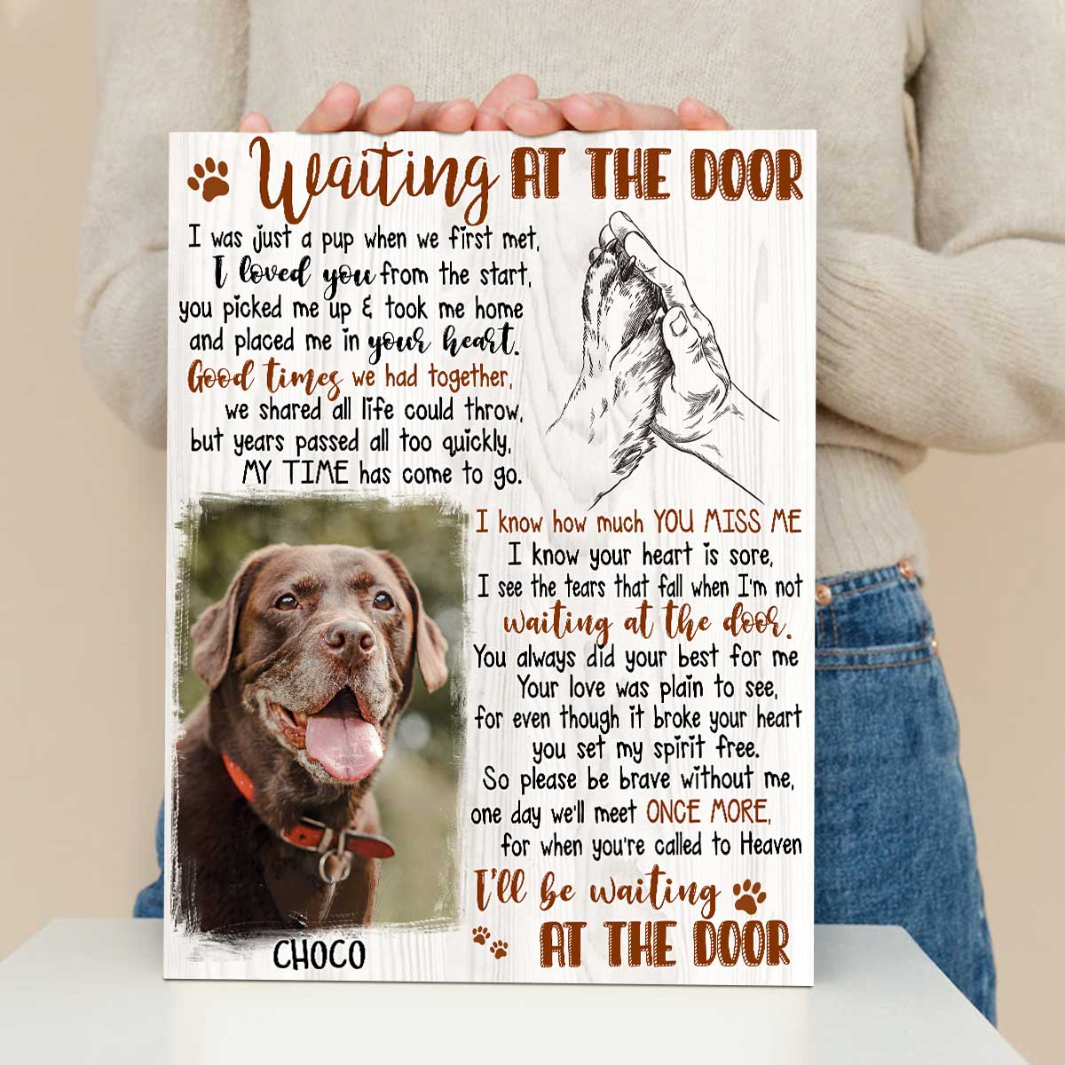 Waiting At The Door - Personalized Pet Memorial Wall Art - Pet Loss Gift 1 Waiting At The Door - Personalized Pet Memorial Wall Art - Pet Loss Gifts