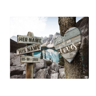 Personalized Wall Art For Couples, Street Sign With Family Names, All Of Me Loves All Of You Sign, Unique Gifts For Him For Valentine's Day