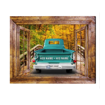 Custom Name Truck Landscape Canvas
