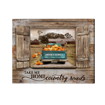 Country Road Take Me Home Personalized Name Sign Country Farmhouse Wall Decor Thanksgiving Gift for Farmers