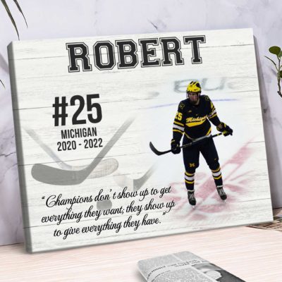 personalized field hockey photo canvas senior field hockey player gift graduating field hockey gift