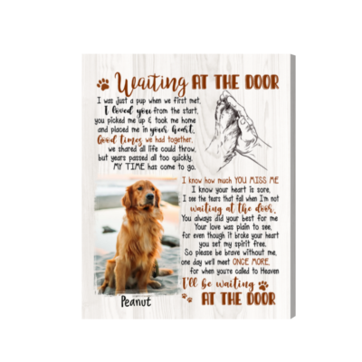 Waiting At The Door - Personalized Pet Memorial Wall Art - Pet Loss Gift