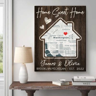 Best Housewarming Gifts, Gifts for New Homeowners, Custom Map Print Our First Home Wall Art