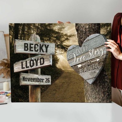 Personalized Wall Art For Couples, Street Sign With Family Names, All Of Me Loves All Of You Sign, Unique Gifts For Him For Valentine's Day