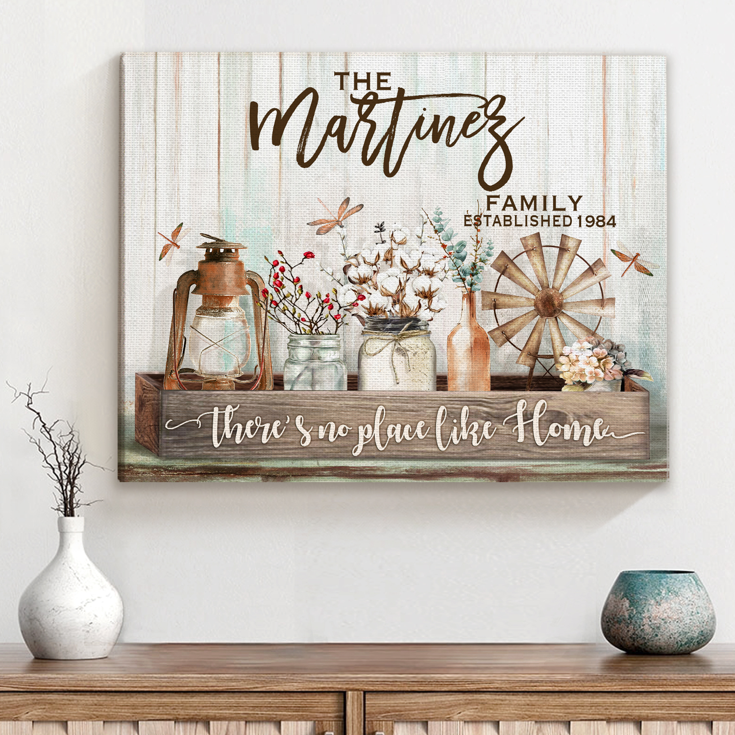 Personalized Family Name Canvas, Wall Art Decor For Living Room, There's No Place Like Home 1 Personalized Family Name Canvas, Wall Art Decor For Living Room, There's No Place Like Home