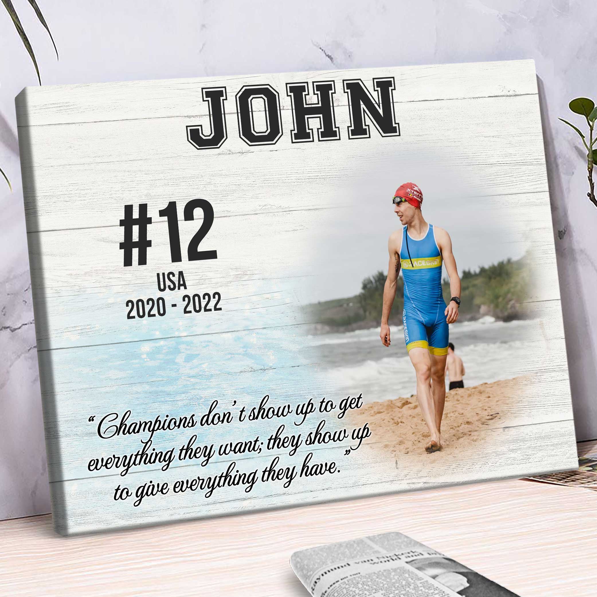 Swimmer Gift Personalized Photo Canvas, Swim Senior Gifts, Swimming Gifts For Him 1 Swimmer Gift Personalized Photo Canvas, Swim Senior Gifts, Swimming Gifts For Him