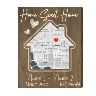 Best Housewarming Gifts, Gifts for New Homeowners, Custom Map Print Our First Home Wall Art