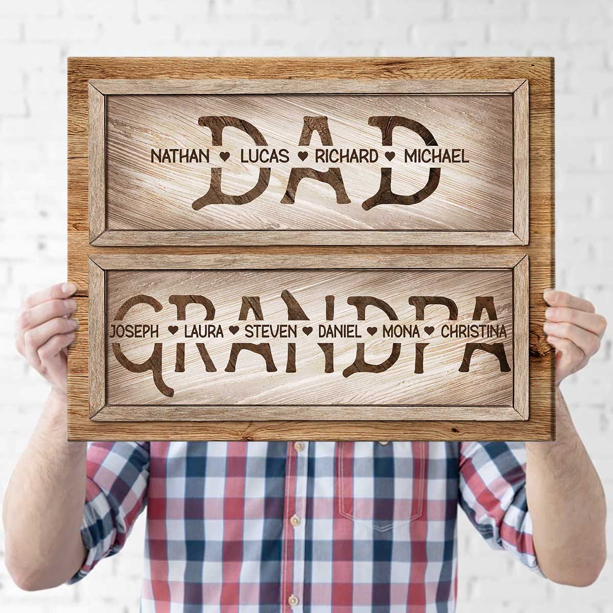 First Dad Now Grandpa Canvas, Grandpa Gifts From Grandchildren, Father's Day Gift For Grandpa