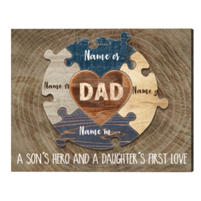 Dad Puzzle Pieces Name Sign