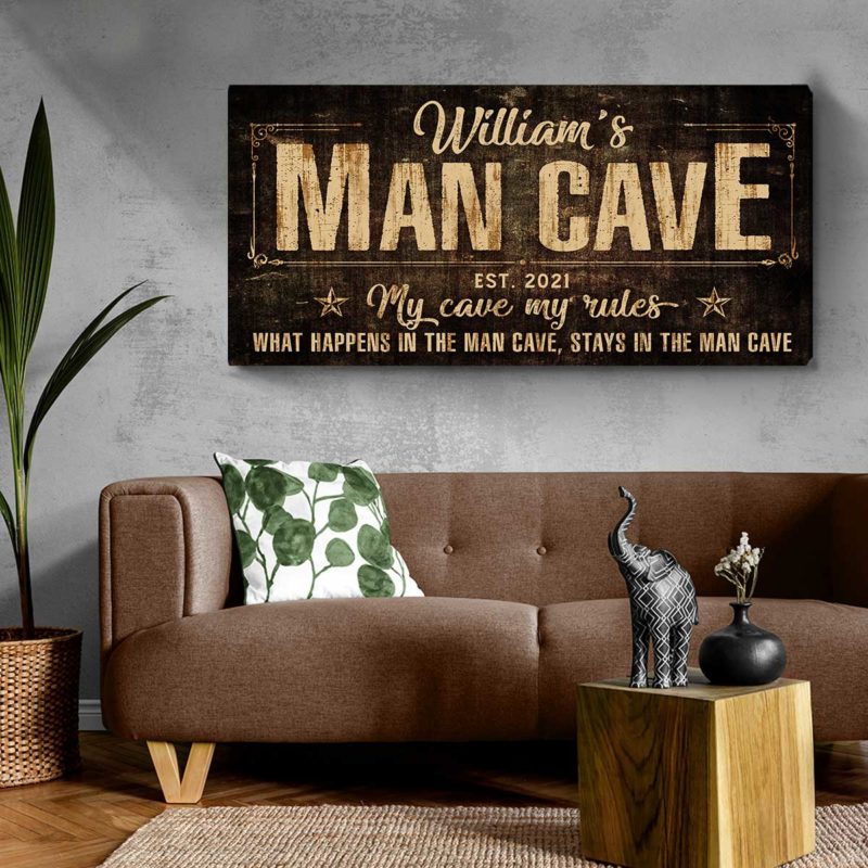 Personalized Man Cave Sign, Custom Man Cave Gifts For Him, Father's Day Gifts for Dad