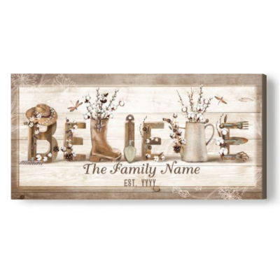 Large Farmhouse Believe Wall Art