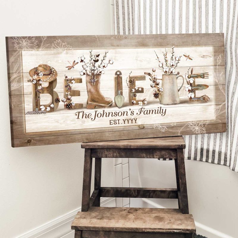 Custom Last Name Sign Large Living Room Wall Art Christmas Gift For Family 4