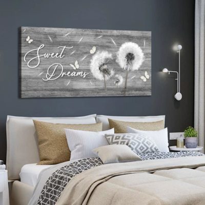 Large Wall Art Above Bed Sweet Dreams Dandelion Wall Art Bedroom Wall Decor