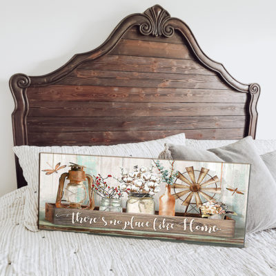 There's No Place Like Home Sign, Farmhouse Wall Decor For Living Room 4 Large-Farmhouse-Canvas-Wall-Art
