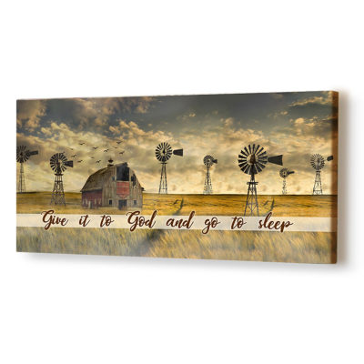 Give It To God and Go To Sleep Sign, Large Farmhouse Wall Art For Bedroom 2 give it to god and go to sleep sign large farmhouse wall art for bedroom