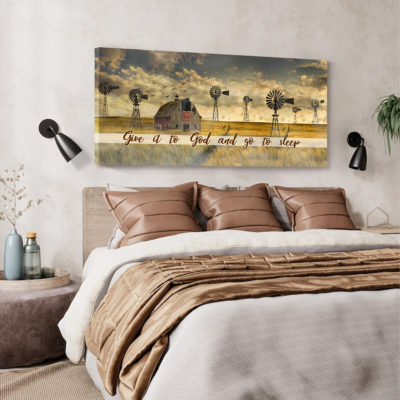 Give It To God and Go To Sleep Sign, Large Farmhouse Wall Art For Bedroom 3 give it to god and go to sleep sign large farmhouse wall art for bedroom