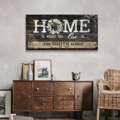 Home Is Where The Love Is Large Canvas, Personalized Family Names Wall Art, Housewarming Gifts 2 Home Is Where The Love Is Large Canvas, Personalized Family Names Wall Art, Housewarming Gifts