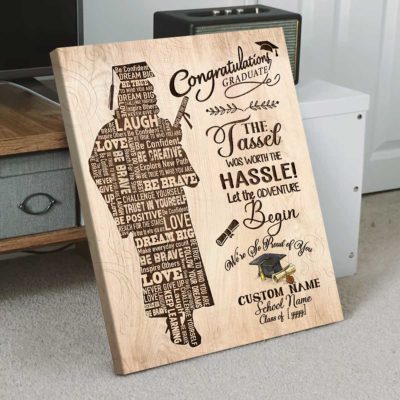 Graduation Word Art Canvas Personalized Graduation Gifts For Her Grad Gift for Daughter