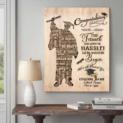 Personalized Congratulation Graduate Word Art Canvas