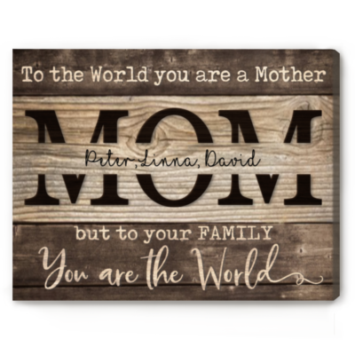 Mom You are The World Canvas
