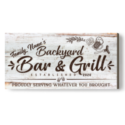 Backyard Bar and Grill Sign