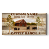 Cattle Ranch Personalized Canvas Cattle Ranch Sign with Family Name Rustic Farmhouse Decoration Idea