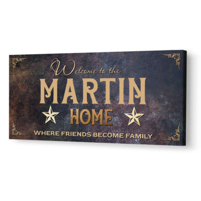 personalized-welcome-to-our-home-sign-where-friends-become-family-wall-art-rustic-living-room-wall-decor