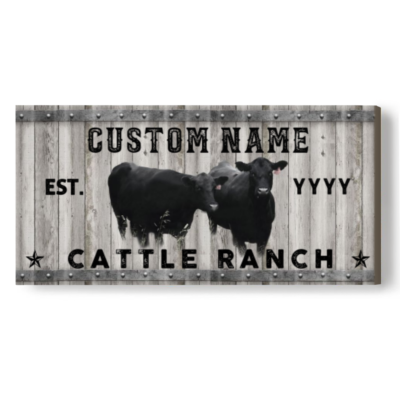 Black And White Cattle Ranch Sign