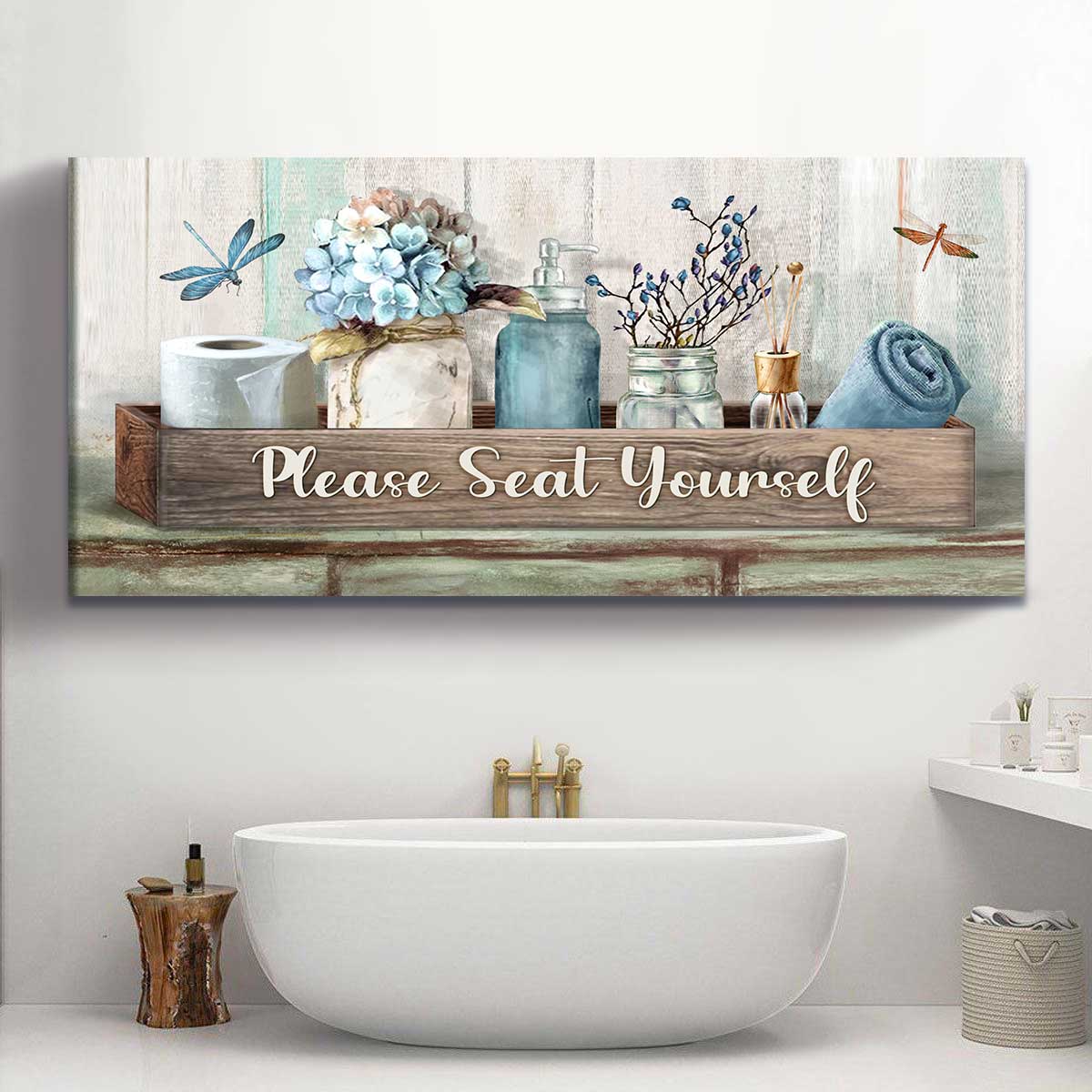 Please Seat Yourself Bathroom Sign, Custom Funny Bathroom Wall Art ...
