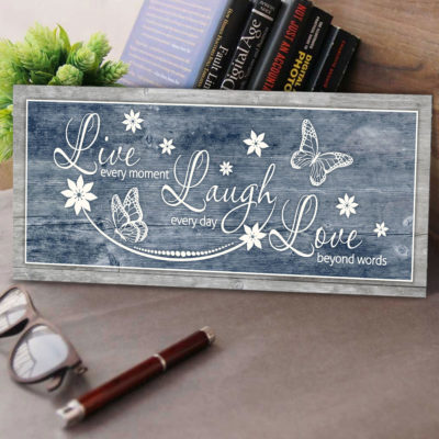 Live Laugh Love Wall Art, Butterflies Bedroom Decor, Rustic Bedroom Wall Decor Above Bed 2 Live Laugh Love Wall Art