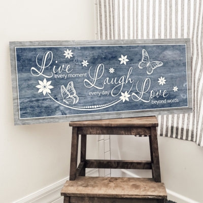 Live Laugh Love Wall Art, Butterflies Bedroom Decor, Rustic Bedroom Wall Decor Above Bed 4 Live Laugh Love Wall Art