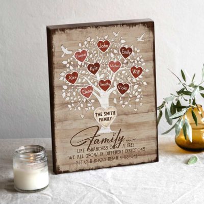 Personalized Family Tree With Names Canvas