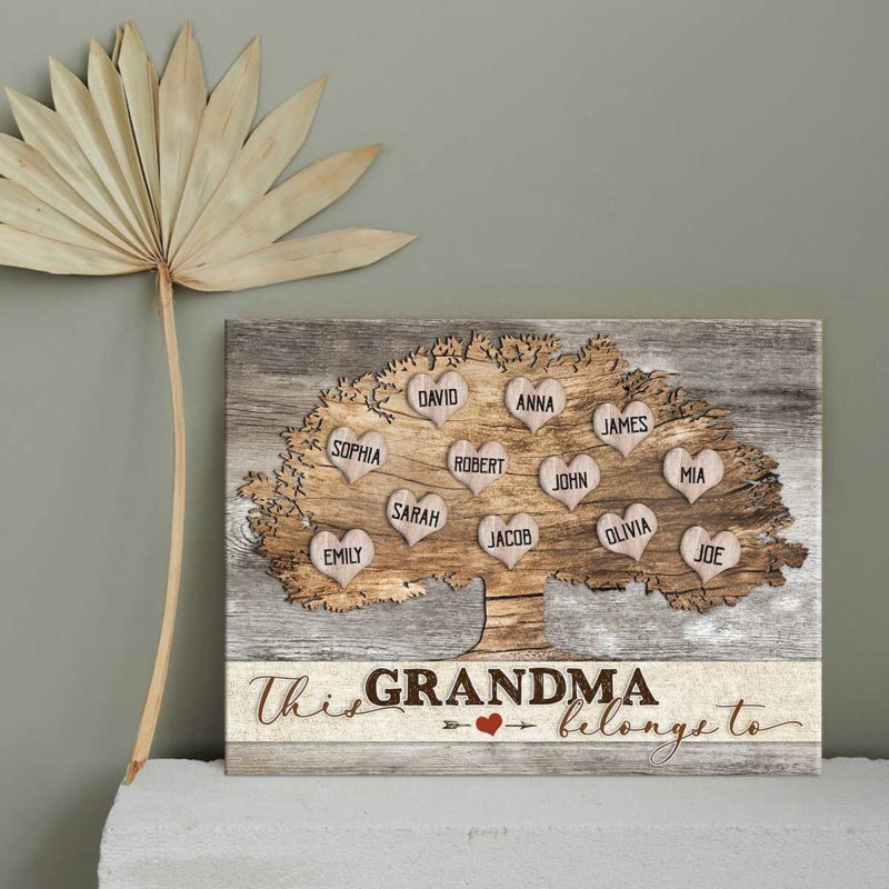 This Grandma Belongs To Custom Grandkids Name Sign, Family Tree Gift for Grandma, Grandma Mother's Day Gift for Grandma 1 Grandma Family Tree Wall Art, This Grandma Belongs To Grandkids Names, Mother's Day Gift for Grandma