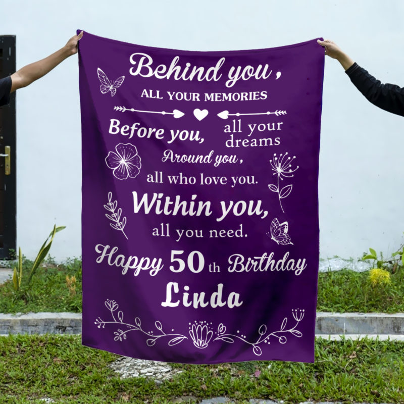 Happy 50th Birthday Blanket, Personalized Blanket For 50th Birthday Woman, 50th Birthday Gifts For Mom 1 happy-50th-birthday-blanket-personalized-blanket-for-50th-birthday-woman-50th-birthday-gifts-for-mom