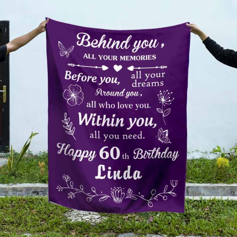 Happy 60th Birthday Blanket, Personalized 60th Birthday Throw Blanket, Gifts For 60th Birthday Woman 1 happy-60th-birthday-blanket-personalized-60th-birthday-throw-blanket-gifts-for-60th-birthday-woman