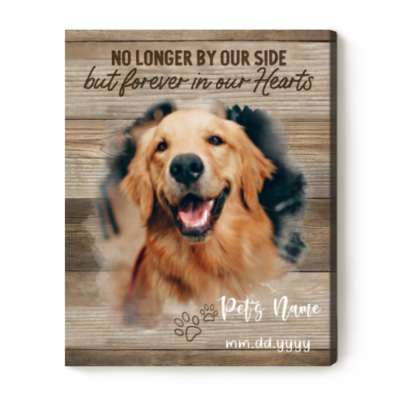 Personalized Dog Memorial Canvas, Dog Forever In Our Hearts, Sympathy Gifts for Loss of Dog Owner