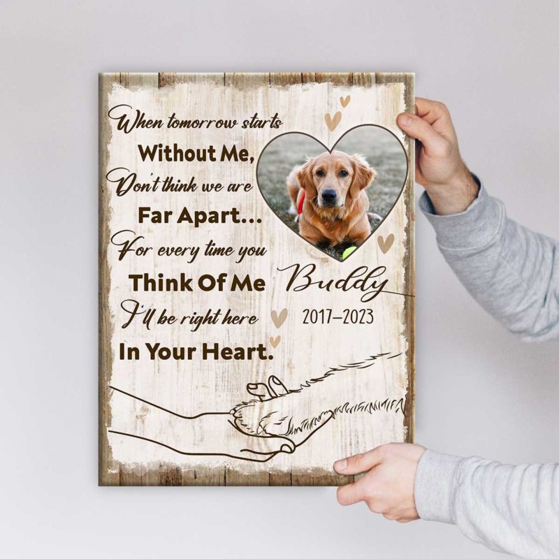 10+ Best Dog Loss Sympathy Gifts for Grieving Dog Owners 2023 2 personalized-dog-memorial-wall-art-when-tomorrow-starts-without-me-dog-passed-away-gifts