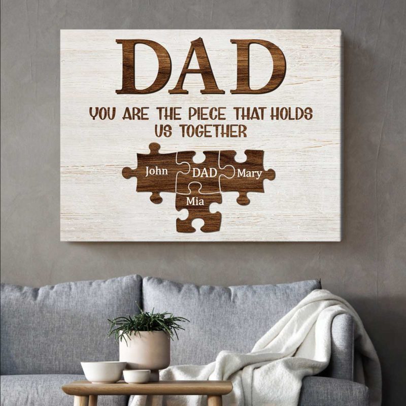 Dad You Are The Piece That Holds Up Together Puzzle Sign, Puzzle Piece Fathers Day Gifts With Kids Name, Personalized Gifts For Dad From Son, Daughter 1 Dad You Are The Piece That Holds Up Together Puzzle Sign, Personalized Fathers Day Gifts With Kids Name, Gifts For Dad From Son, Daughter