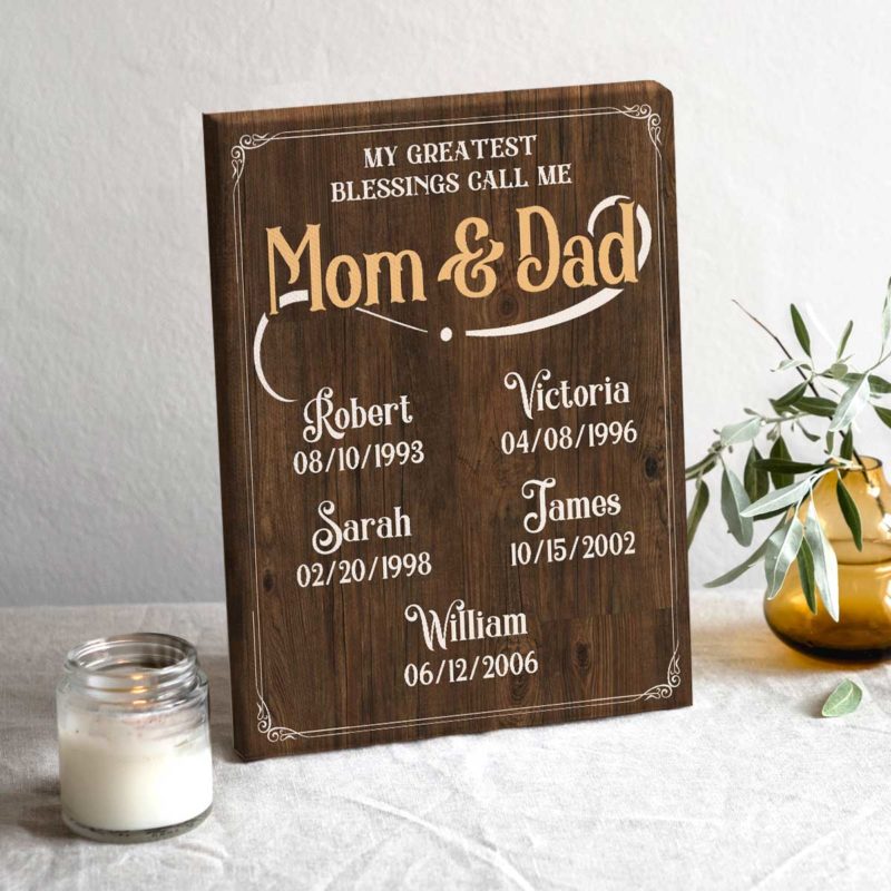 Personalized My Greatest Blessings Call Me Mom And Dad Wall Art, Gifts for Parents with Kids Names, Best Gifts for Parents 1 Personalized My Greatest Blessings Call Me Mom And Dad Wall Art, Gifts for Parents with Kids Names, Christmas Gifts for Parents