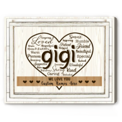 we love you gigi word art canvas custom gifts for gigi with names gigi christmas gifts
