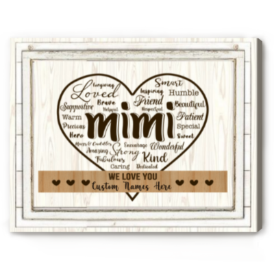 we love you mimi word art canvas custom gifts for mimi with names mimi christmas gifts