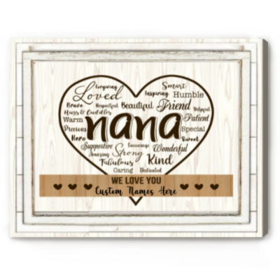 we love you nana word art canvas personalized nana gifts with names nana christmas gifts nana birthday gifts