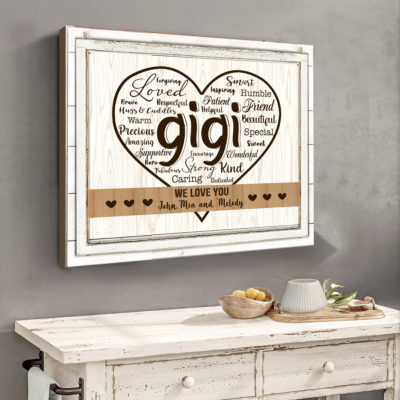 we love you gigi word art canvas custom gifts for gigi with names gigi christmas gifts