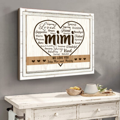we love you mimi word art canvas custom gifts for mimi with names mimi christmas gifts