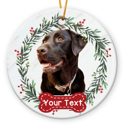 Personalized Dog Christmas Ornament, Custom Gift for Dog Mom, Pet Portrait Christmas Ornament Decoration